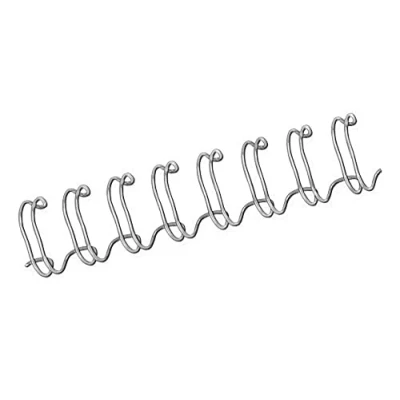 Imagen de Fellowes CRC54454 Pack de 100 canutillos tipo wire, doble espiral, paso 3:1&quot;, 34 agujeros, 14 mm, plata