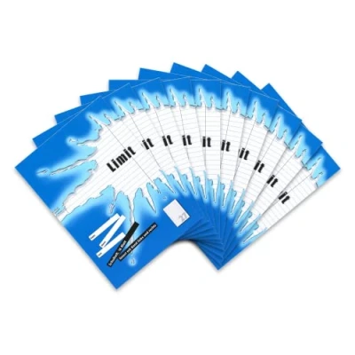 Imagen de Limit 100050512 Cuaderno DIN A4, rayado, 16 hojas con margen a la izquierda y derecha, 10 unidades, portada azul