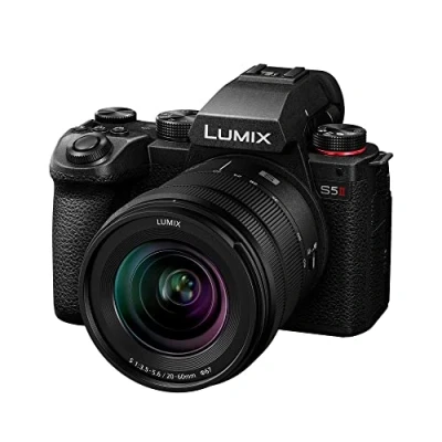 Imagen de Panasonic LUMIX DC S5 II, Cámara Sin Lente de Marco Completo, Espejo con 20 60 mm F3.5 5.6, 4K 60P y 6k 30P Grabación, Pantalla Movible, Wi Fi, Negro