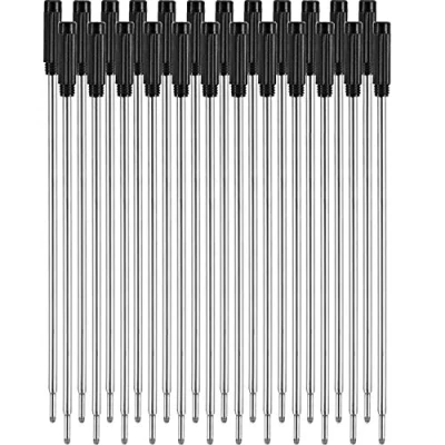 Imagen de 24 Piezas de Recambios Bolígrafos Punta Bola Reemplazables Negros Escritura Lisa 4,5 Pulgadas (11,6 cm) y 1 mm Medium (Negro)
