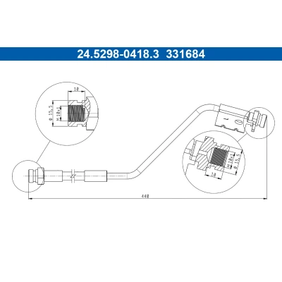 Imagen de ATE 24.5298 0418.3 Latiguillos de Freno 440 M10x1