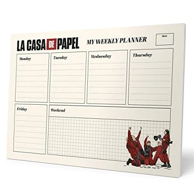 Imagen de Grupo Erik Bloc Planificador semanal A4 La casa de papel Organizador Planning escritorio Material escolar y papeleria merchandising