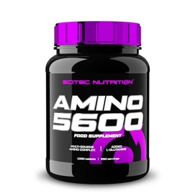 Imagen de Scitec Nutrition Amino 5600 Comprimidos, Aminoácidos Esenciales y BCAA con L Glutamina, Ayuda a la Recuperación Crecimiento Muscular, Fórmula de Proteína Suero Caseinato, 1000 Comprimidos