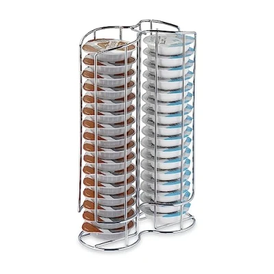 Imagen de Relaxdays Portacápsulas Compatible con Tassimo, 32 Cápsulas, Soporte Monodosis Café Metal, 29 x 18 8,5 cm, Plateado, Hierro, 29x18x8,5cm
