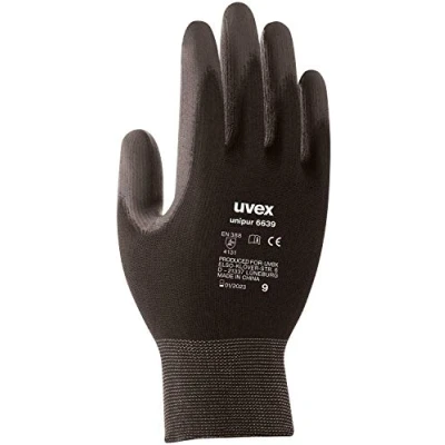 Imagen de Uvex 10 pares de Guantes trabajo Unipur 6639 con recubrimiento PU protección mecánica EN 388 Talla 08/M