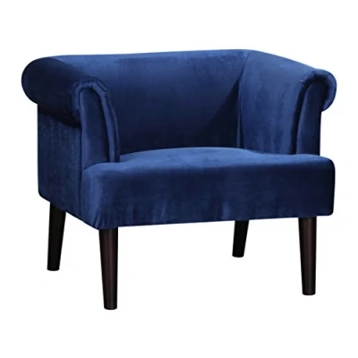 Imagen de Atlantic Home Collection Charlie, sillón con reposabrazos Patas de Madera Maciza, Terciopelo, (4) Negro, 74 x 86 70 cm
