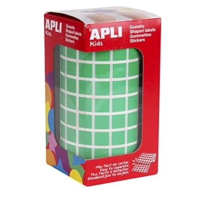 Imagen de APLI Kids 4874 Rollo de gomets cuadrados 10 mm, color verde