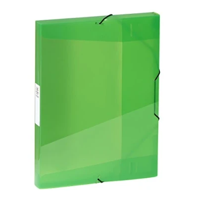 Imagen de Viquel Camisa plástico con elásticos recinto de cajón formato A4 etiquetas identificación en el lateral fabricado Francia verde translúcido