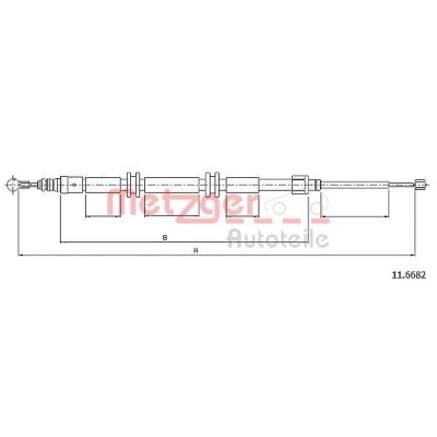 Imagen de METZGER 11.6682 Cable de Freno Mano Atrás izquierda, derecha, izquierda 1760/920 Discos COFLE