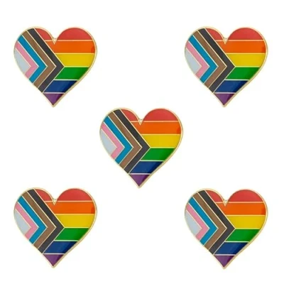 Imagen de Sinwinkori Broche de solapa con forma corazón, 5 unidades, Progress Heart 5pcs