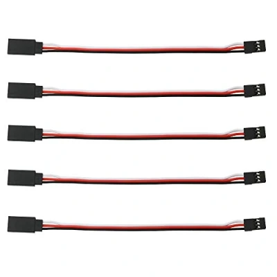 Imagen de GTIWUNG 5Pcs Cable de Extension Servo, 150mm JR Servo Extensión, Receptor Enchufes Conectores Mujer a Hombre RC Avión Extensión