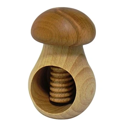 Imagen de Wooden World Cascanueces de Madera Haya Natural Muy SÓLIDO champiñón marrón Claro