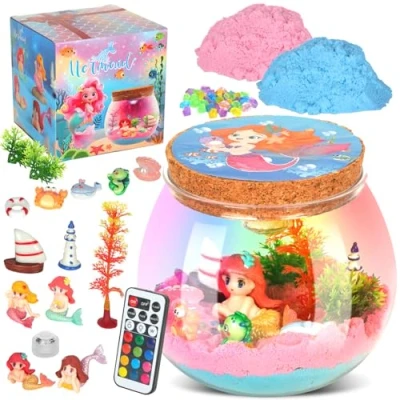 Imagen de Withosent DIY Sirena Luz Nocturna Infantil, Lampara Niña Manualidades Niños con Control Remoto, Luminoso Kit para de 3 4 5 6 7 8 Años