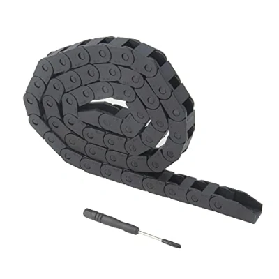Imagen de Zeberoxyz Cadena de arrastre 10 x mm, longitud 1 metro, tipo cerrado, plástico, flexible, R18, con llave plana para impresoras 3D y máquinas CNC (10 cierre)