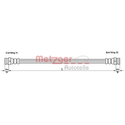 Imagen de METZGER 4110215 Latiguillos de Freno 208