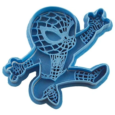 Imagen de Cuticuter Spiderman Chibi Superheroes Cortador de Galletas, Plástico, Azul, 8x7x1.5 cm