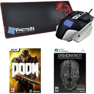 Imagen de Conjunto De Productos Dragon War : Ratón + Alfombrilla Juego Pc Doom Dishonored Goty