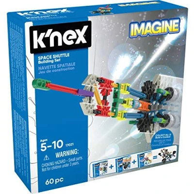 Imagen de K&#039;Nex Basic Fun 520 17020 Imagine Toy Set Space Shuttle Construction 60 Pieces Ages 5 10 EA Intro Vehicle Assorted, Multicolor