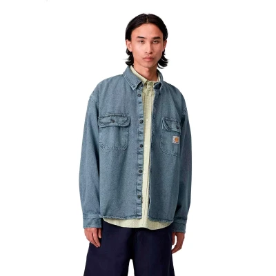 Imagen de Carhartt WIP Tigan Shirt Jacket Smithtown Chaqueta vaquera, Hombre, Talla: XL, Black/blue fog