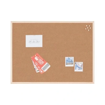 Imagen de Bi Office Budget Tablero de corcho con marco madera, 60 x 45 cm