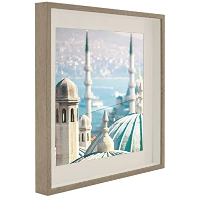 Imagen de BD ART Caja de almacenamiento 3D con paspartú (3 cm), diseño cuadros, color roble, trufa, 50 x cm, cm