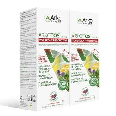 Imagen de Arkopharma Arkotos Tos Seca Y Productiva 140 Ml Pack X 2, Alivia La Seca, Disminuye Irritación, Hidrata Protege Garganta, 280 Mililitro