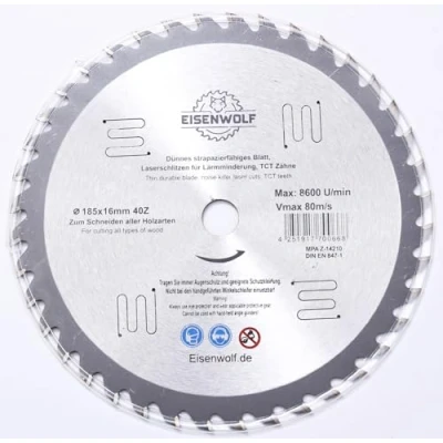 Imagen de Hoja de sierra circular 185 mm para madera, x 20 16 mm, 40 dientes