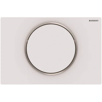 Imagen de Geberit 115758JT5 Sigma 10 Pulsador para cisterna de (para delantera, placa + botones, blanco mate, anillo diseño pulido)