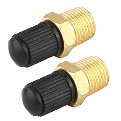 Imagen de Válvula de llenado del tanque compresor aire, 2 piezas, latón NPT MPT 1/8 &quot;