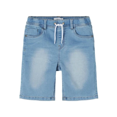 Imagen de Name it Nkmryan Jogger Shorts vaqueros para niños, Talla: 1.5 2a, Light blue denim