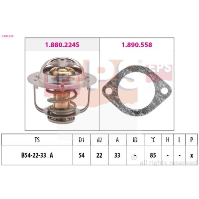 Imagen de EPS 1.880.224 Termostato, refrigerante 85 54 Made in Italy OE Equivalent con junta OPEL: Vectra B Berlina, Astra F CC, Corsa Hatchback