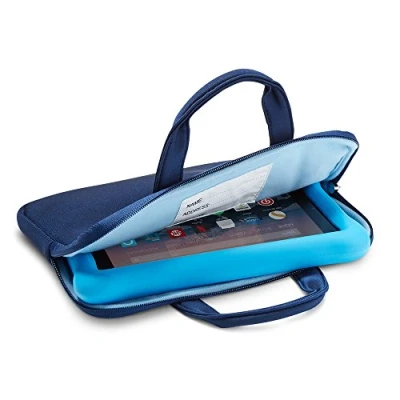 Imagen de NuPro Funda con cremallera para tablet Fire 7 Kids Edition, Azul marino/azul
