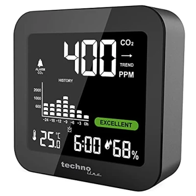Imagen de Technoline Monitor WL1025 de CO₂, medidor Color Negro