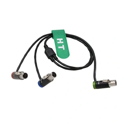 Imagen de HangTon Cable de audio en Y para Zaxcom QRX200 Lectrosonics SRc5P receptor a cámara mezcladora, perfil bajo TA5F TA3F 20&quot;