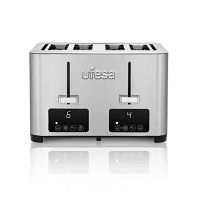 Imagen de Tostadora Ufesa Quartet Delux, 1500 W, 4 Ranuras, Boca ancha, 7 niveles tostado, Inox