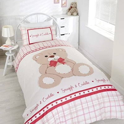 Imagen de Rapport Home Snuggle and Cuddle Juego de Funda edredón para Cama Individual, Color Rojo