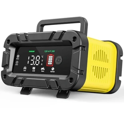 Imagen de 12V20A 24V10A Cargador de Baterías,Cargador Batería Coche Inteligente Completamente Automático,Cargador Bateria con Pantalla LCD para Coche,Moto,camión,AGM,Gel,SLA (2 150 AH)