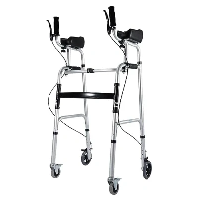Imagen de Ywanwj Caminador Para Mayores Plegable, Andadores Ancianos Con Asiento, Andador Ancianos, Y Minusválidos, Caminador, Ligero, Regulable En Altura, Frenos Las Manetas
