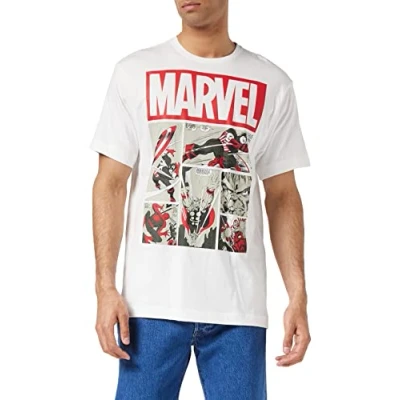 Imagen de Marvel Heroes Comics Camiseta, Blanco (White White), X Large para Hombre