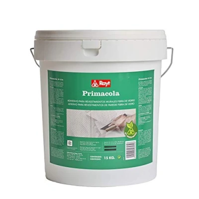 Imagen de Rayt 585 32 Primacola CP 1316 Adhesivo vinílico especial para revestimientos de fibra vidrio sobre paredes yeso, cemento, madera, etc. SIN disolventes. 15 kg