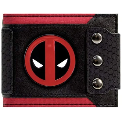 Imagen de Cartera de Marvel Deadpool Insignia Triple abotonado Negro