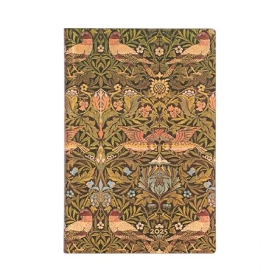 Imagen de Morris Birds (William Morris) Mini 12 month Horizontal Softcover Flexi Dayplanner 2025 (Elastic Band Closure): tydzień na dwóch stronach, zamykany gumkę, papier 100 gsm