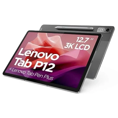Imagen de Lenovo Tab P12 Tablet de 12.7&quot; 3K (MediaTek Dimensity 7050, 8 GB RAM, 128 ampliables hasta 1 TB, 4 Altavoces, WiFi 6 + Bluetooth 5.1, Android 13) Pen Plus Gris