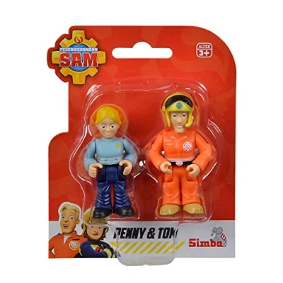 Imagen de Simba 109252585 Bombero Juego Doble (2 Compartimentos, Solo se Entrega un artículo, Sam y Rose o Penny Tom, Figura de 7 cm, móvil, a Partir 3 años