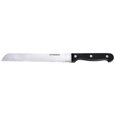 Imagen de Nirosta Cuchillo Panero 20/32 cm, para Cortar Pan sin Desmenuzar, Hoja de Sierra, Mango Ergonómico Plástico con 3 Remaches, Color Negro, 1 ud.