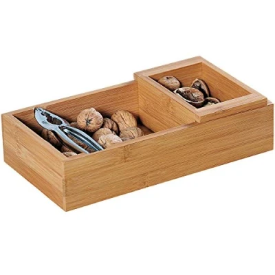 Imagen de Kesper 62830 Nuss Cuenco Cuadrado (con Cascanueces, Madera, marrón, 32 x 16.5 3 cm