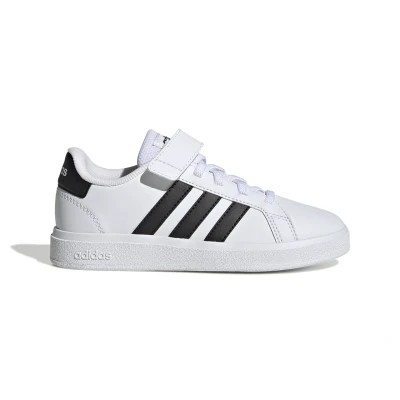 Imagen de Adidas Grand Lifestyle Court Elastic Lace and Top Strap Shoes, Sneaker, FTWR White/Iridescent/FTWR White, 31.5 EU