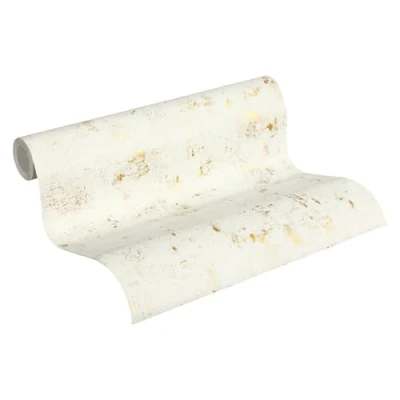 Imagen de Papel pintado Vintage Blooming tejido no 10.05 m x 0.53 Blanco Oro Fabricado en Alemania de A.S. Création 230775 2307 75