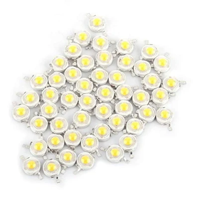 Imagen de 50 unidades de chip LED alta potencia, intensidad súper brillante SMD COB emisor luz componentes diodo 1 W bombilla lámpara DIY iluminación para foco potencia