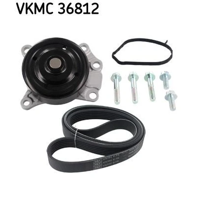 Imagen de SKF VKMC 36812 Bomba de agua + kit correa poli V con juntas PEUGEOT: 107 Hatchback, CITROËN: C1 I, TOYOTA: Aygo norauto, oscaro, mister auto